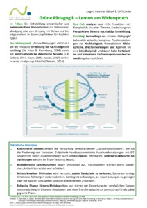 Poster: Grüne Pädagogik - Lernen am Widerespruch